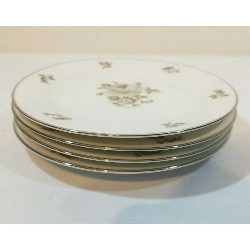 Bavaria Tirschenreuth Germany Pasco Newport 4011 Bread Dessert Plates Brown Rose